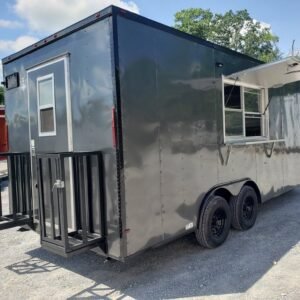 Med Charcoal Grey 8.5' x 18' Food Concession Trailer With Appliances
