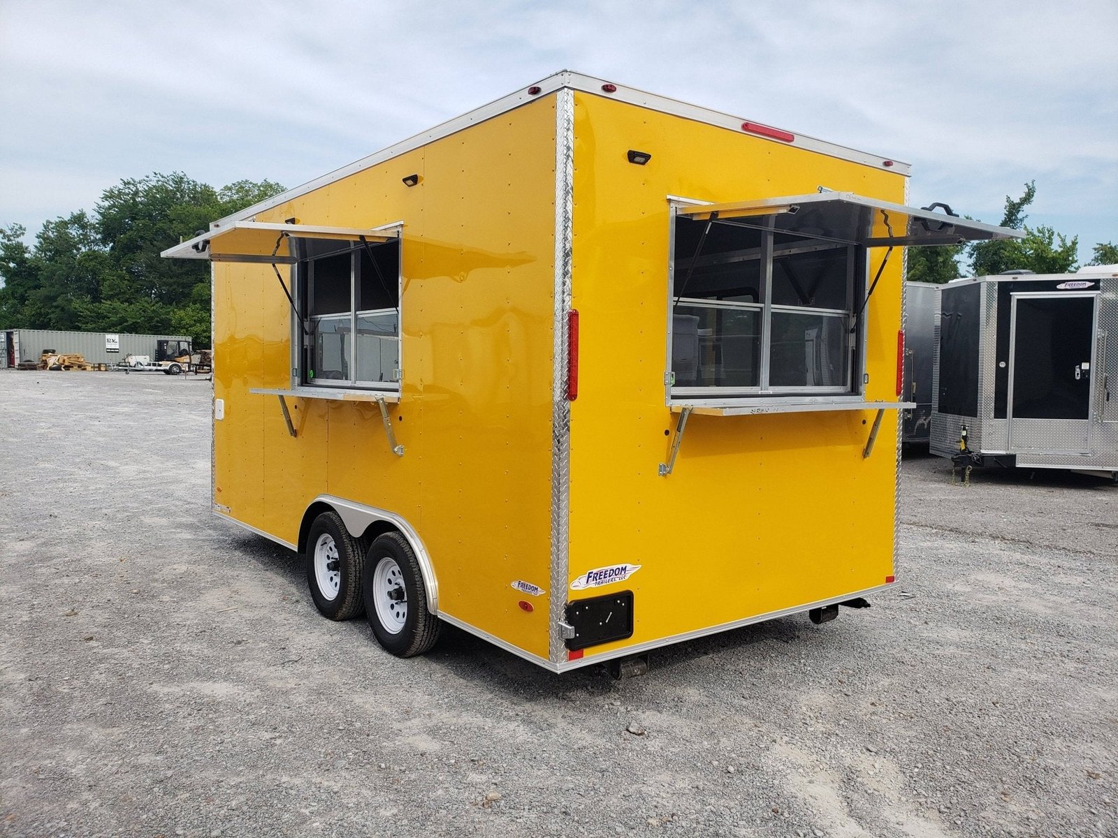 8.5′ x 16′ Penske Yellow Ice Cream Concession Food Trailer With Appliances