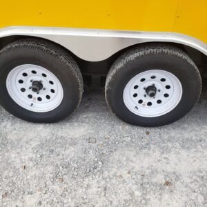 8.5 x 16 yellow ice cream trailer with dual service windows - view 11