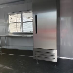 8.5 x 16 yellow ice cream trailer with dual service windows - view 4