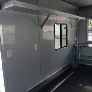 8.5 x 16 yellow ice cream trailer with dual service windows - view 6