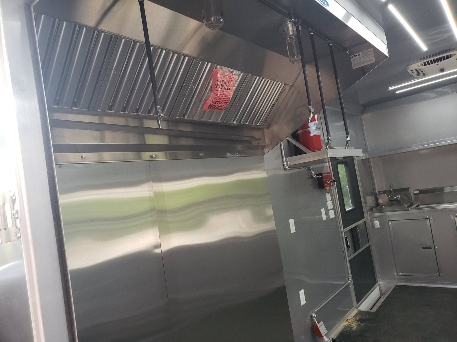 8.5′ x 28′ Charcoal Gray Porch Style Concession Trailer with Restroom — photo 9