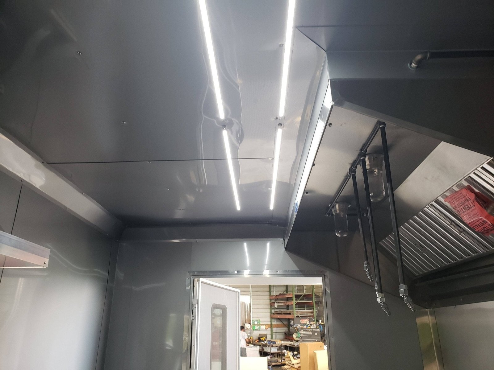 8.5′ x 28′ Charcoal Gray Porch Style Concession Trailer with Restroom — photo 12