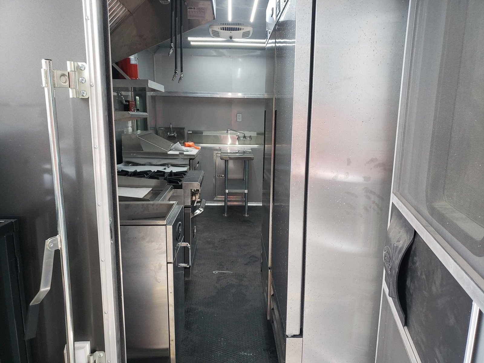 8.5′ x 28′ Charcoal Gray Porch Style Concession Trailer with Restroom — photo 5