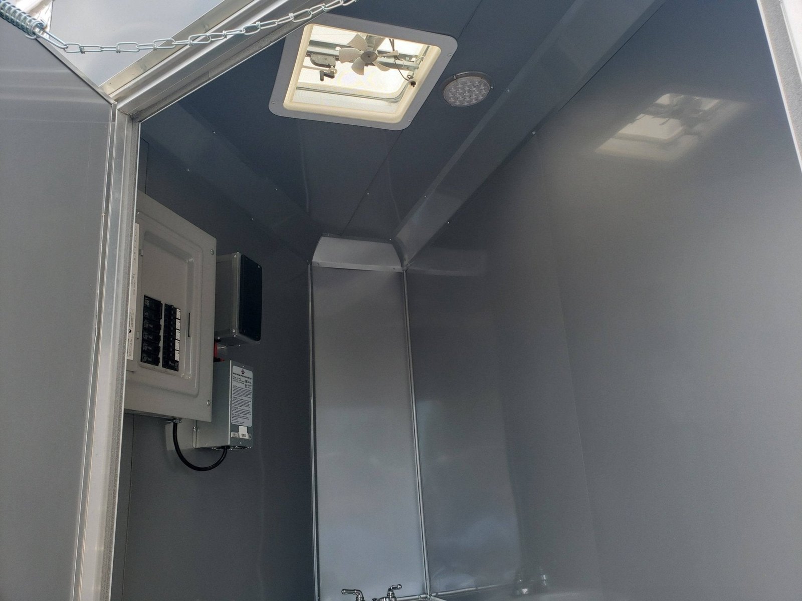 8.5′ x 28′ Charcoal Gray BBQ Porch Concession Food Trailer with Restroom And Appliances — photo 11