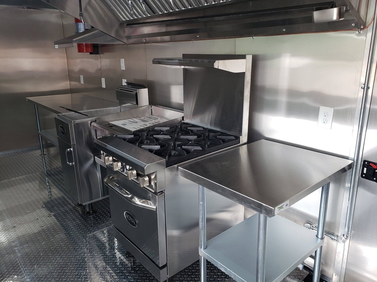 8.5′ x 20′ Orange And Black Food Catering Concession Trailer With Appliances — photo 6