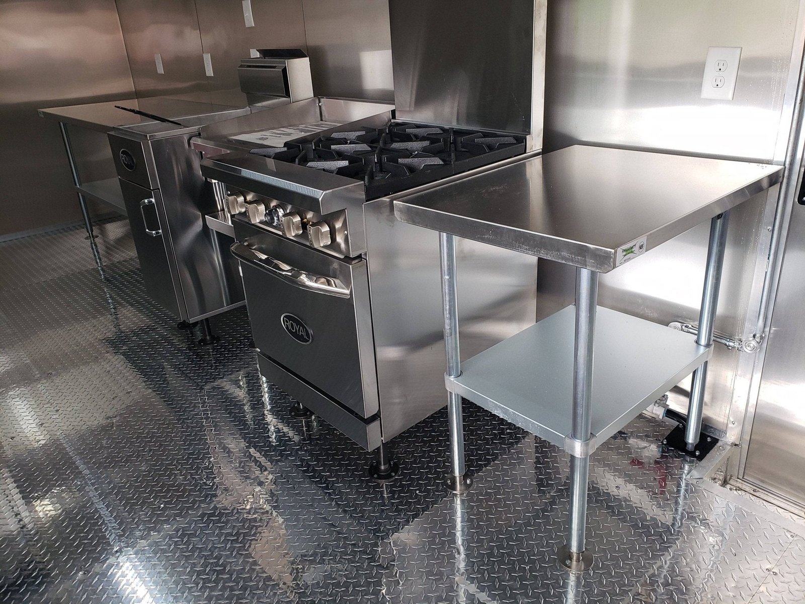 8.5′ x 20′ Orange And Black Food Catering Concession Trailer With Appliances — photo 11