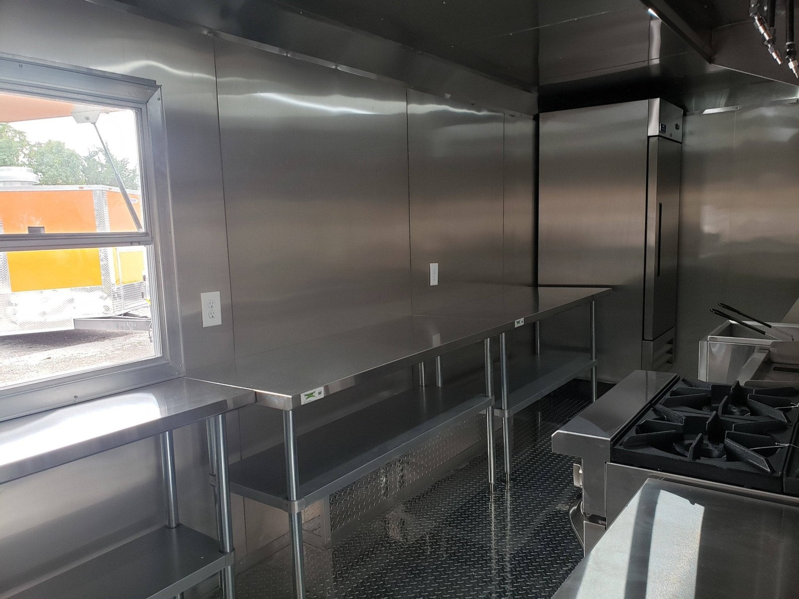 8.5′ x 20′ Orange And Black Food Catering Concession Trailer With Appliances — photo 14