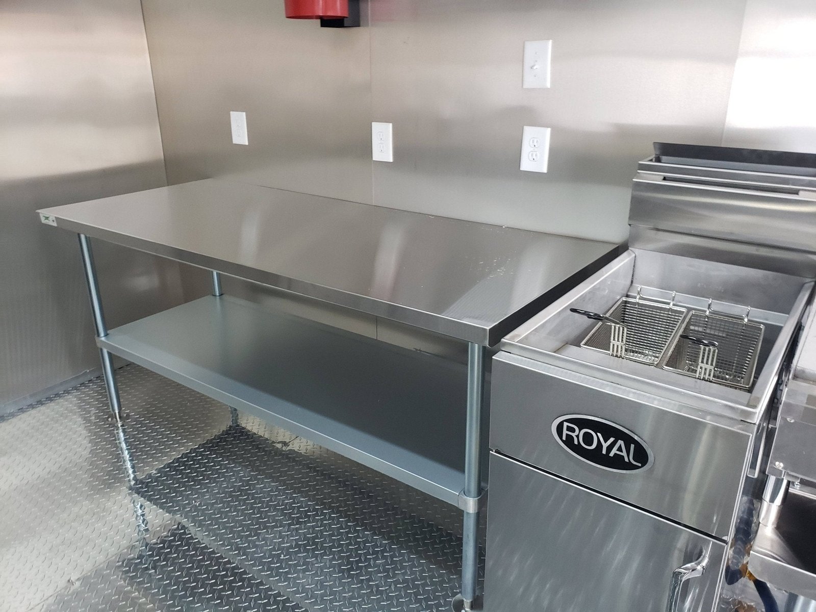 8.5′ x 20′ Orange And Black Food Catering Concession Trailer With Appliances — photo 5