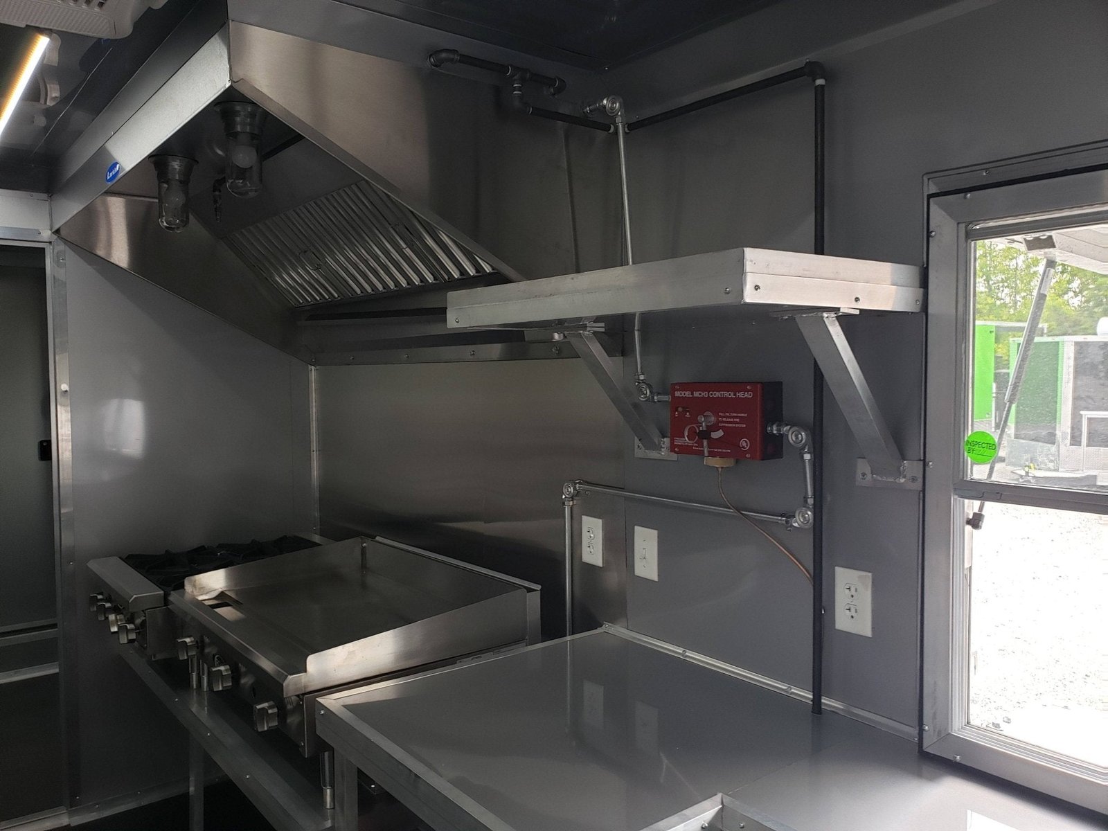 8.5′ x 30′ Black and Cobalt Blue BBQ Porch Style Concession Trailer — photo 15
