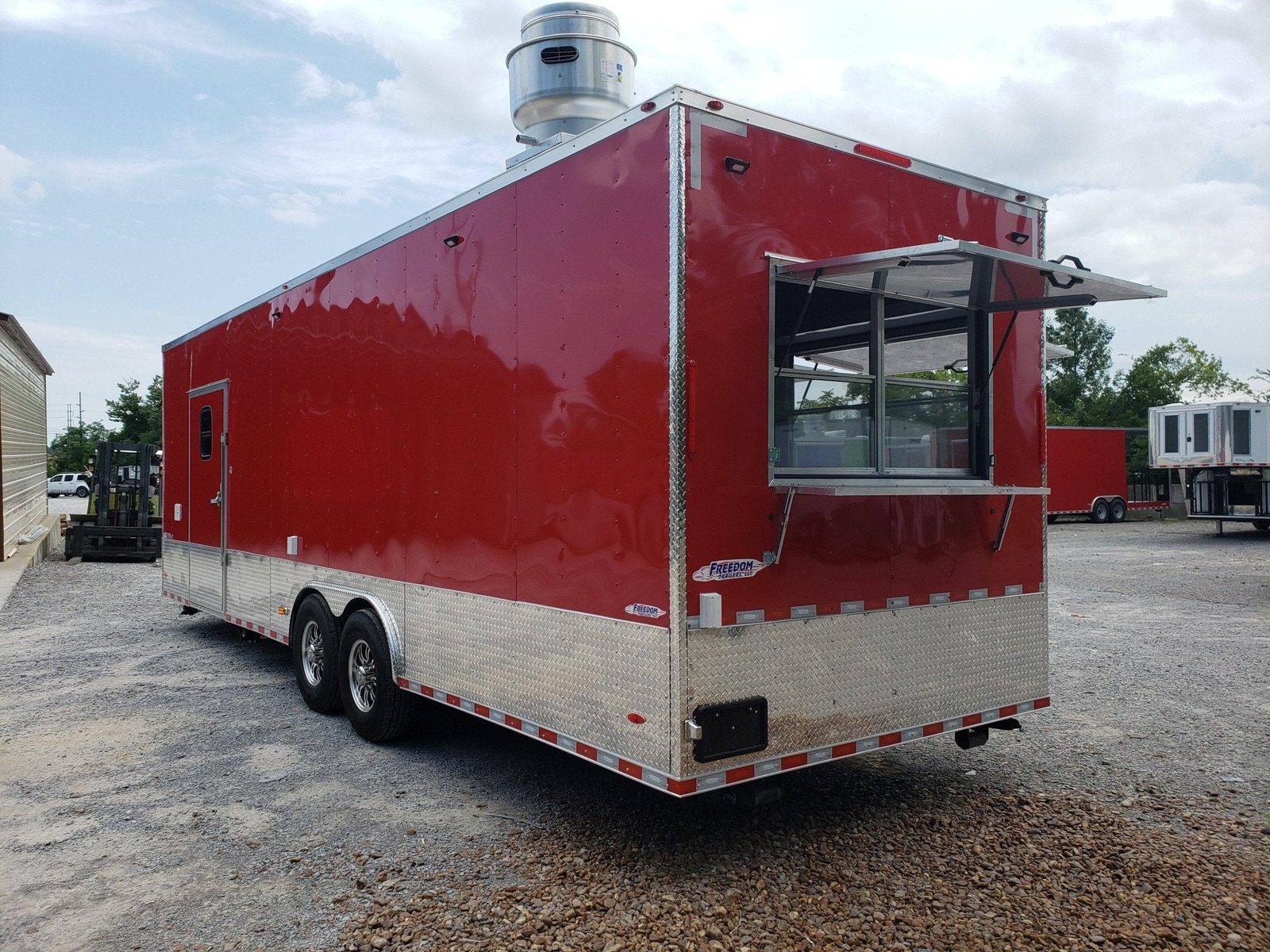 8.5′ x 28′ Victory Red Kettle Corn and Cotton Candy Concession Trailer — photo 4