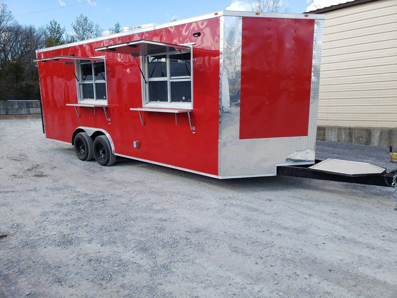 Concession Trailer 8.5′ X 21′ Victory Red Food Event Catering
