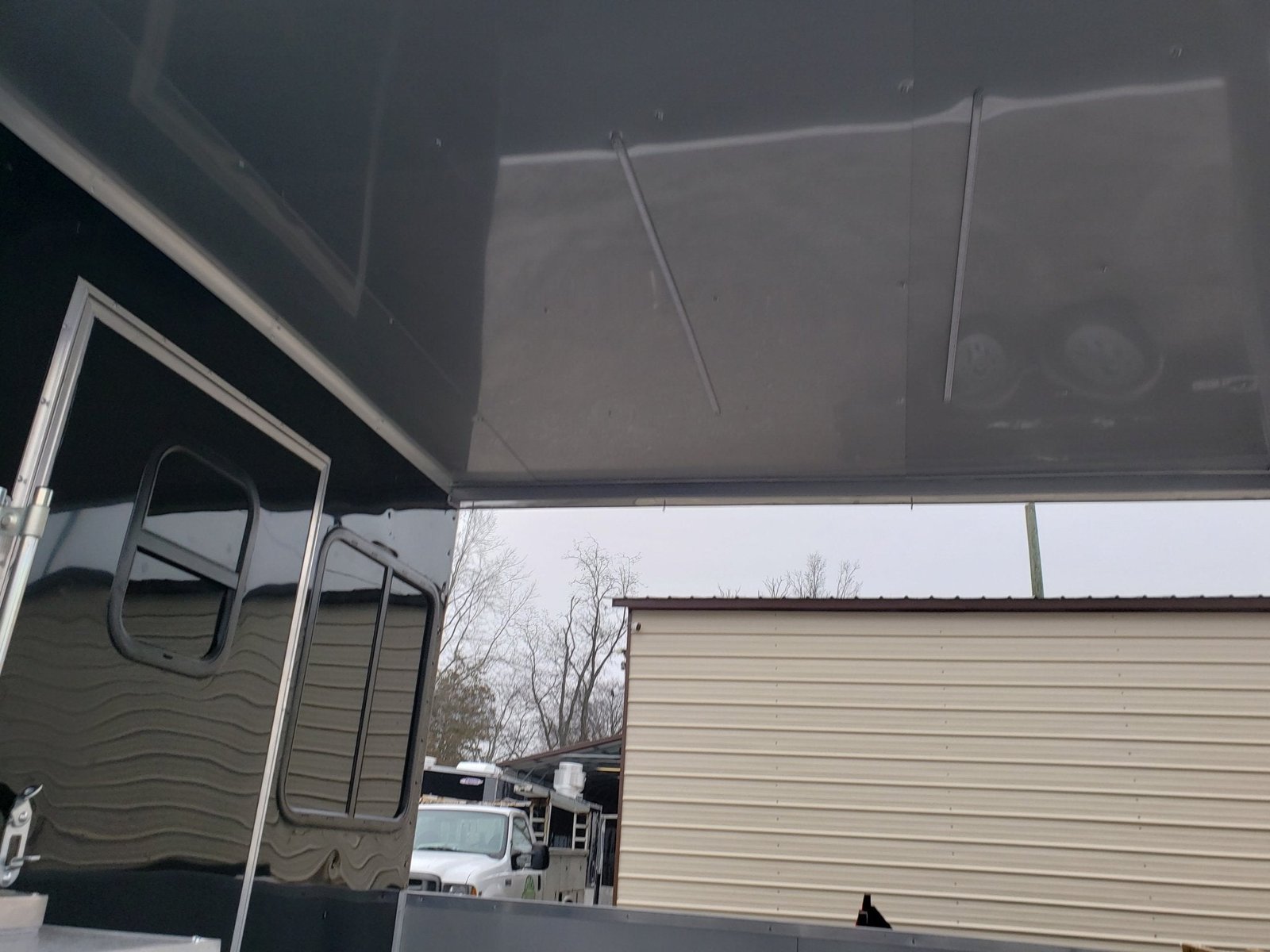8.5′ x 28′ Black Porch Style BBQ Vending Concession Trailer — photo 13