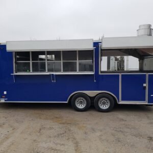 8.5' x 20' Cobalt Blue BBQ Porch Concession Trailer