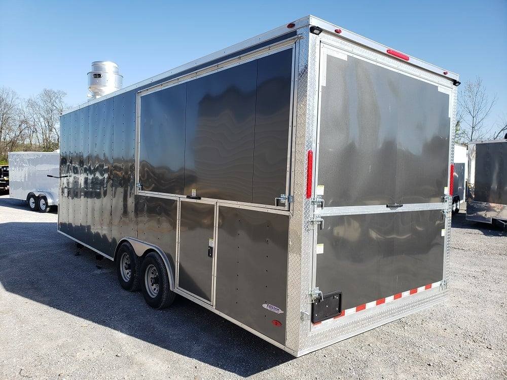 8.5′ x 24′ Charcoal Gray BBQ Porch Concession Trailer with Restroom — photo 4