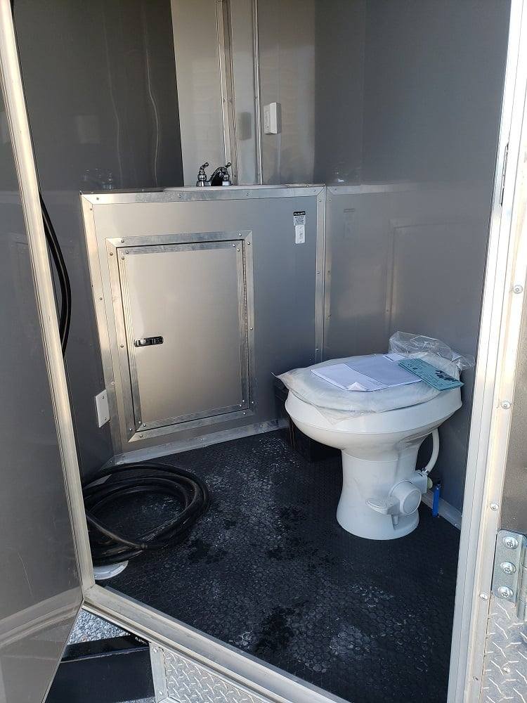 8.5′ x 24′ Charcoal Gray BBQ Porch Concession Trailer with Restroom — photo 7