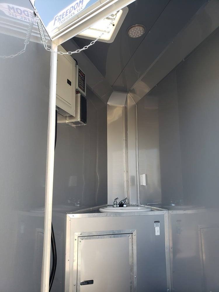 8.5′ x 24′ Charcoal Gray BBQ Porch Concession Trailer with Restroom — photo 8