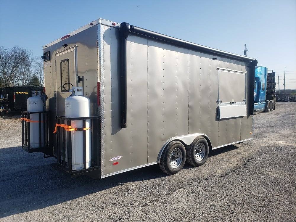 Concession Trailer 8.5′ X 18′ Light Pewter Food Event Catering — photo 4