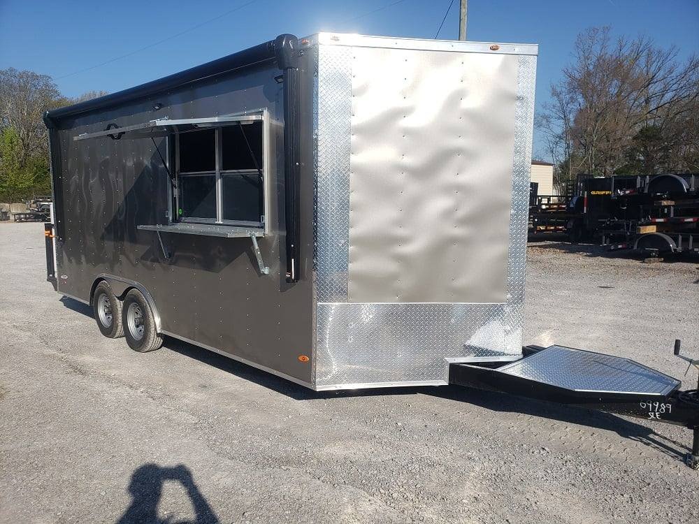 Concession Trailer 8.5′ X 18′ Light Pewter Food Event Catering