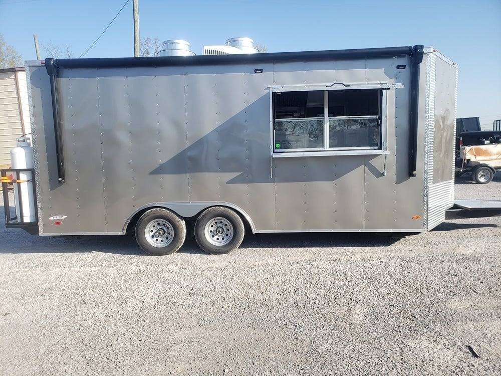 Concession Trailer 8.5′ X 18′ Light Pewter Food Event Catering — photo 6