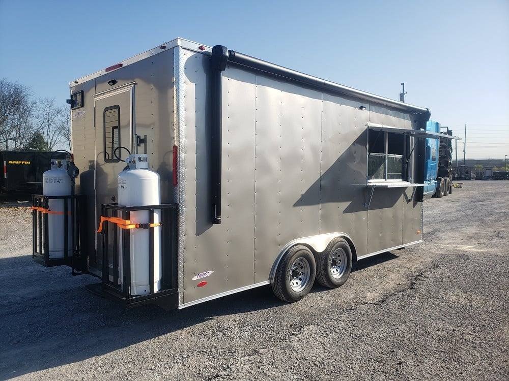 Concession Trailer 8.5′ X 18′ Light Pewter Food Event Catering — photo 7