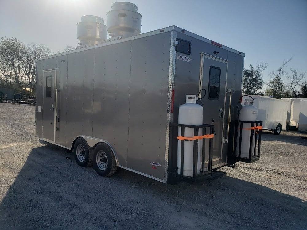 Concession Trailer 8.5′ X 18′ Light Pewter Food Event Catering — photo 9
