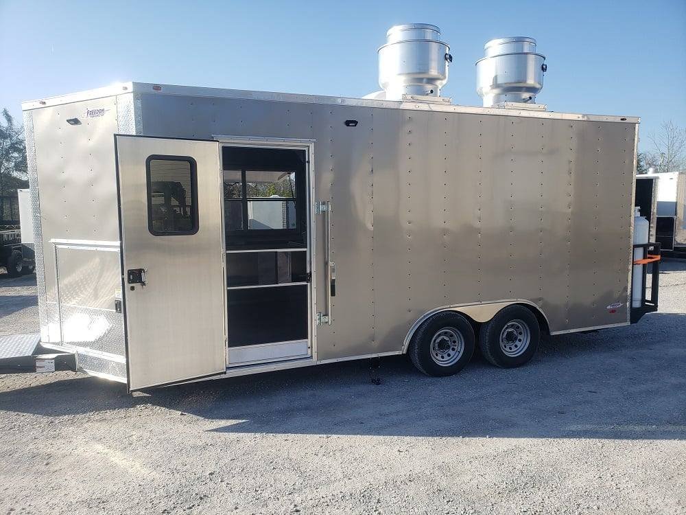 Concession Trailer 8.5′ X 18′ Light Pewter Food Event Catering — photo 13