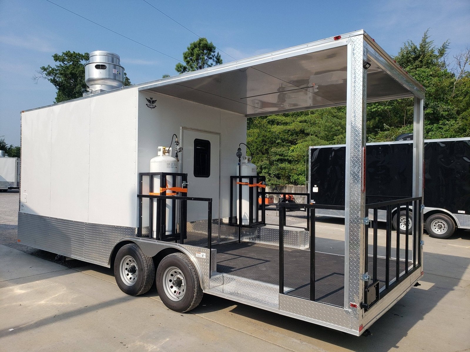 8.5′ x 22′ White Porch Style Food Vending Concession Trailer with Appliances — photo 7