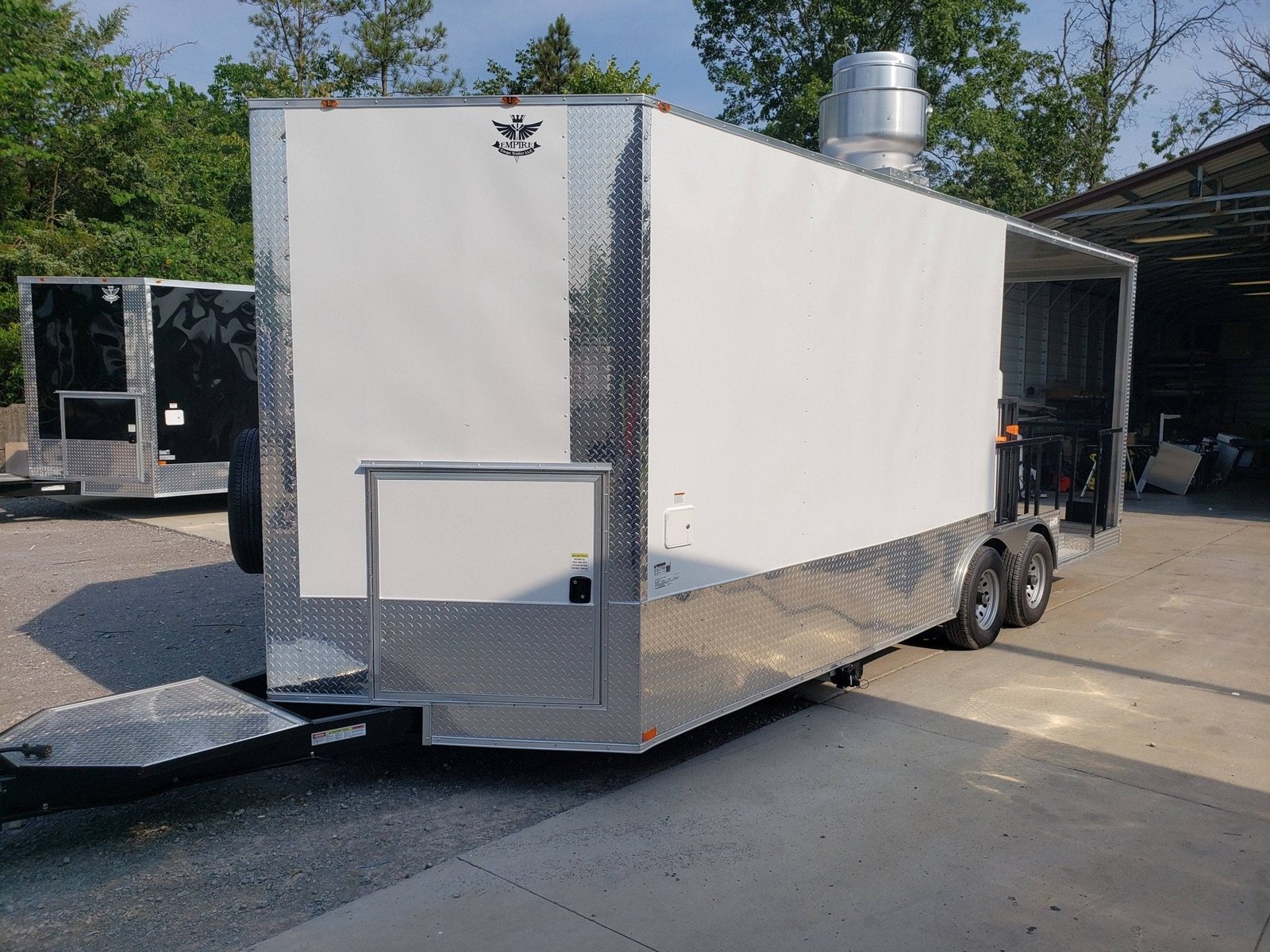 8.5′ x 22′ White Porch Style Food Vending Concession Trailer with Appliances — photo 9