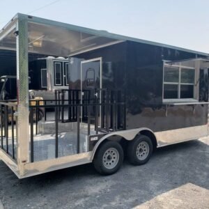 8.5' x 18' Black BBQ Vending Concession Trailer