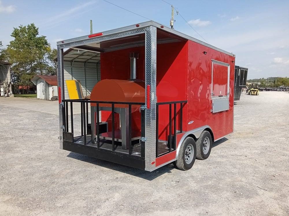 Concession Trailer 8.5′ X 14′ Red Pizza Event Catering — photo 12