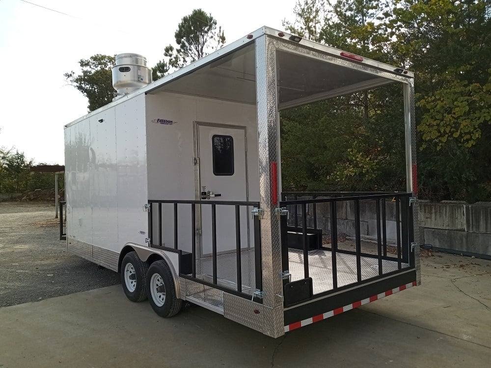 8.5′ x 21′ White Porch Style BBQ Vending Concession Trailer with Appliances — photo 5