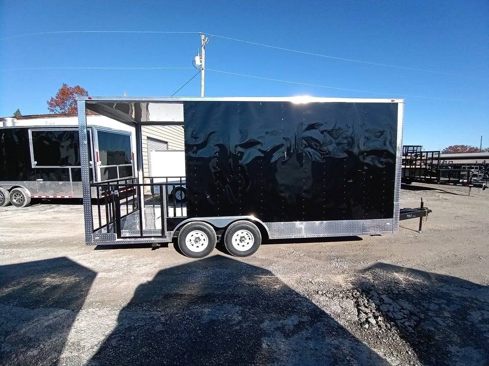8.5′ x 20′ Black BBQ Porch Concession Trailer — photo 9