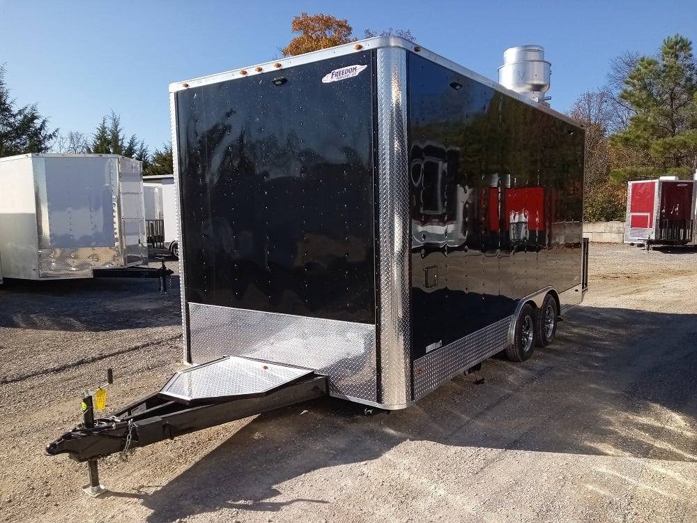 8.5′ x 18′ Black Flat Nose Concession Trailer with Appliances — photo 3