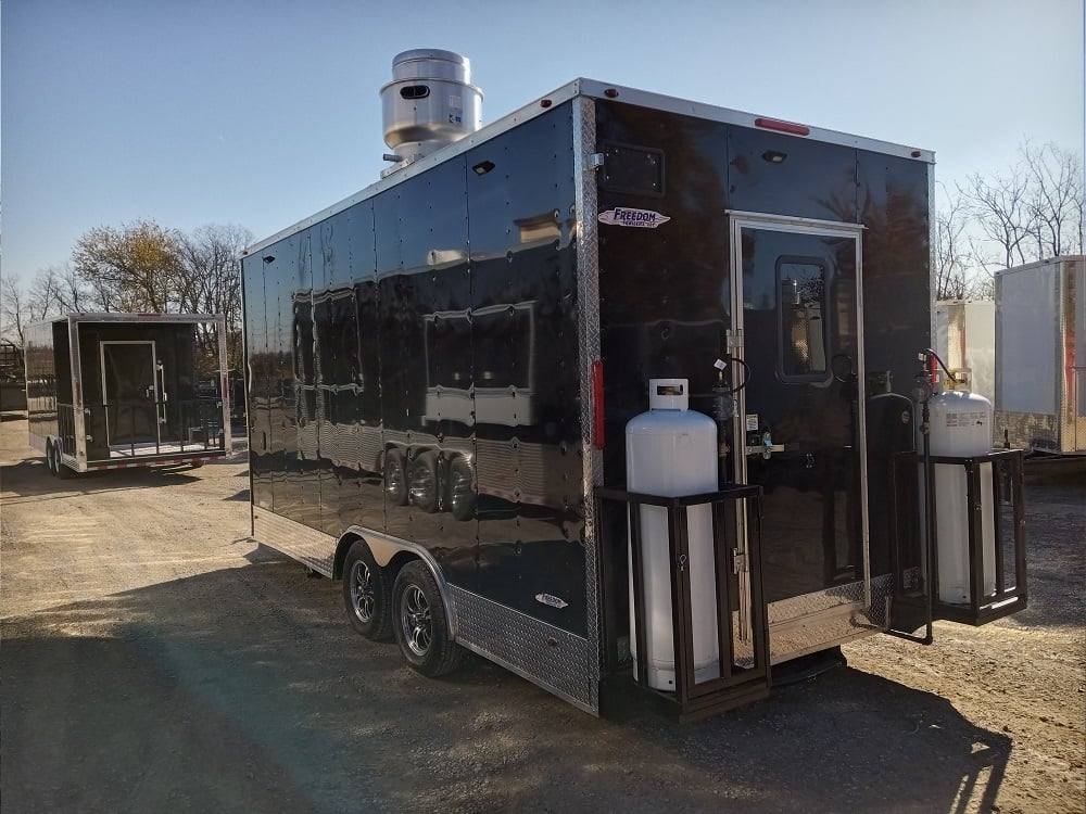 8.5′ x 18′ Black Flat Nose Concession Trailer with Appliances — photo 6