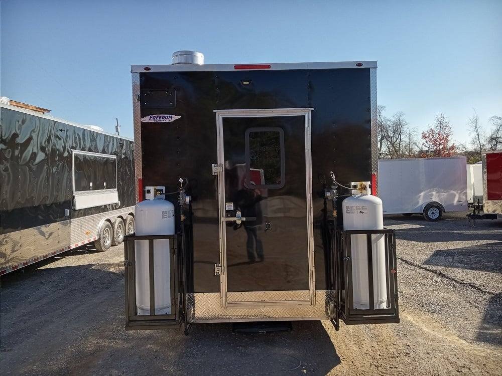 8.5′ x 18′ Black Flat Nose Concession Trailer with Appliances — photo 7