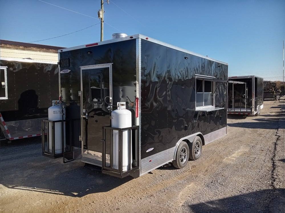 8.5′ x 18′ Black Flat Nose Concession Trailer with Appliances — photo 8