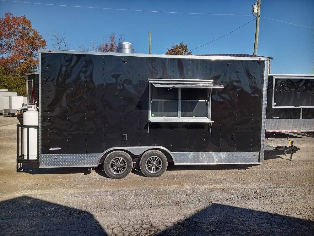 8.5′ x 18′ Black Flat Nose Concession Trailer with Appliances — photo 9