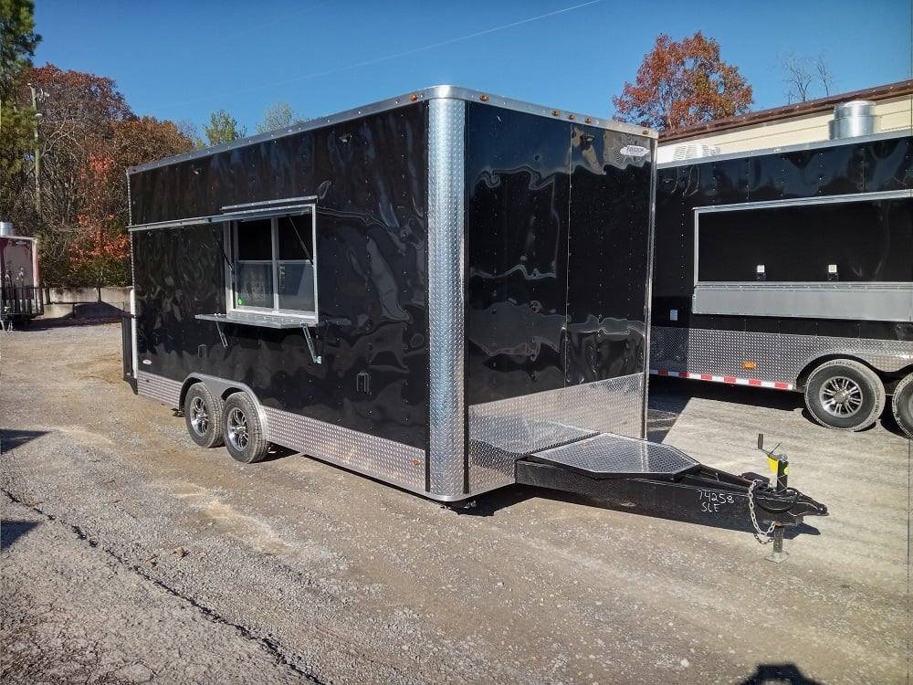 8.5′ x 18′ Black Flat Nose Concession Trailer with Appliances — photo 11