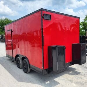 8.5 x 16 red blackout trailer with tall 8-foot kitchen - view 10