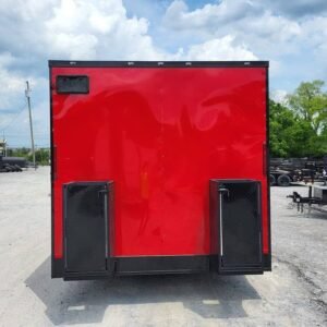 8.5 x 16 red blackout trailer with tall 8-foot kitchen - view 11