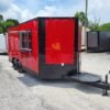 8.5 x 16 red blackout trailer with tall 8-foot kitchen