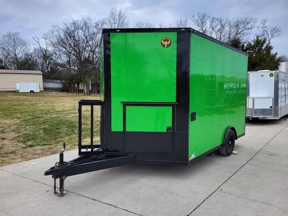 8.5×12 Elite Lime Green Concession Food Trailer with Blackout Package — photo 3