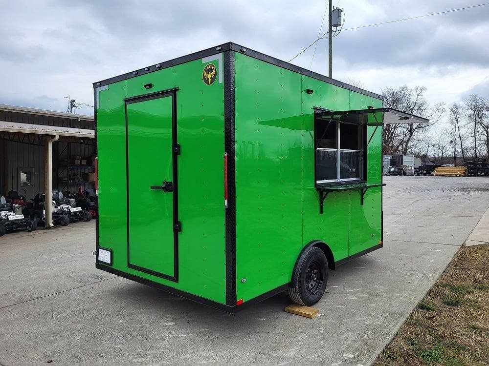 8.5×12 Elite Lime Green Concession Food Trailer with Blackout Package — photo 7