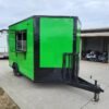 8.5 x 12 Lime Green Trailer compact concession unit with service window