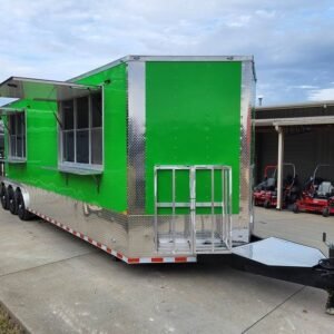 Concession Trailer 8.5' X 32' Lime Green Food Event Catering