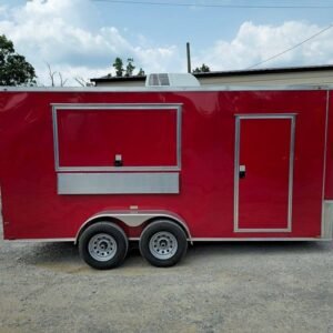 7 x 16 flat front concession trailer with full sink package - view 11
