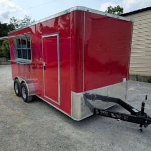 7 x 16 flat front concession trailer with full sink package - view 2