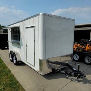 7 x 16 flat front concession trailer with full sink package - view 3