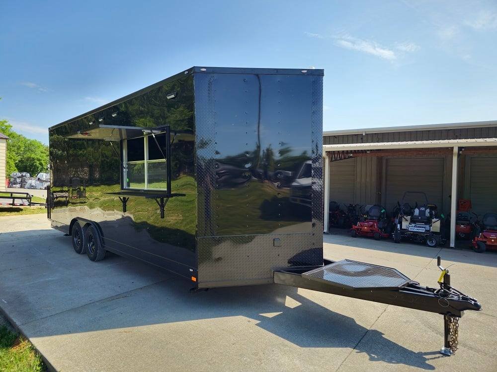 8.5′ X 22′ Black Concession Trailer Food Event Catering